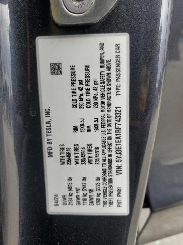 2024 TESLA MODEL 3 - 5YJ3E1EA1RF743321