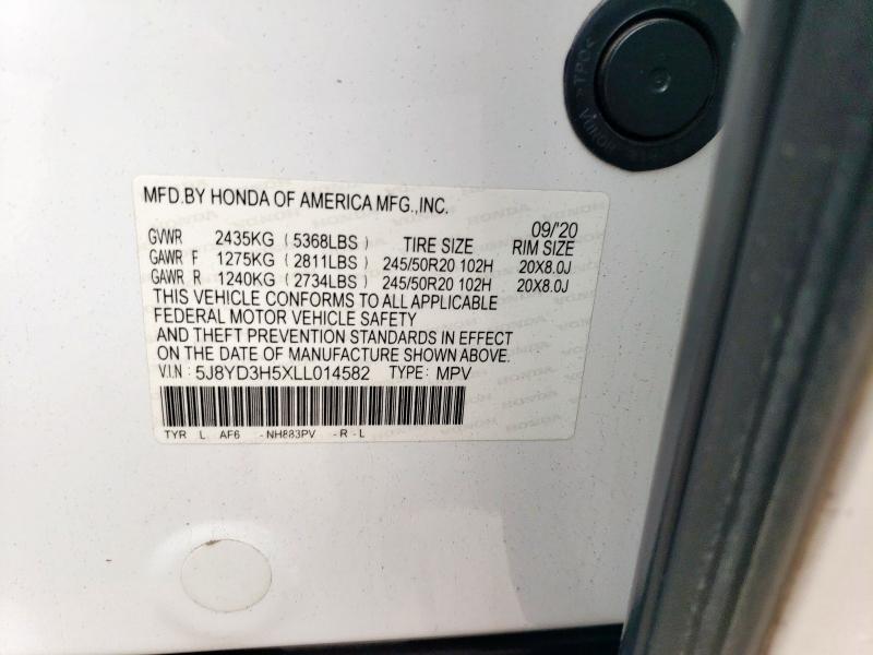 2020 ACURA MDX TECHNO - 5J8YD3H5XLL014582