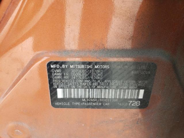 2019 MITSUBISHI MIRAGE LE ML32A5HJ3KH011386