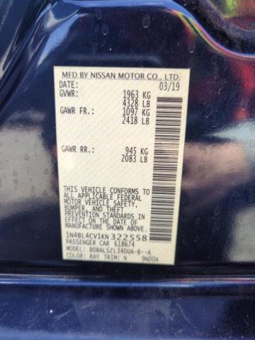2019 NISSAN ALTIMA SR 1N4BL4CV1KN322558