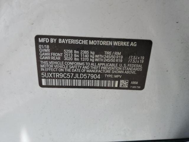 2018 BMW X3 XDRIVE3 - 5UXTR9C57JLD57904