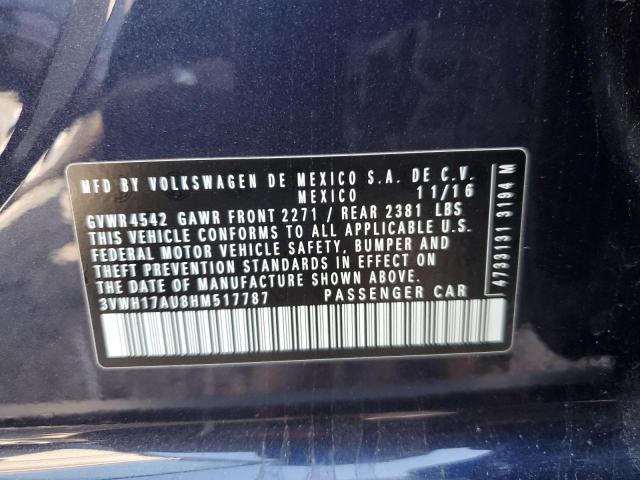 2017 VOLKSWAGEN GOLF ALLTR - 3VWH17AU8HM517787