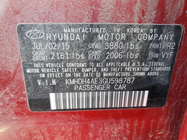 2016 HYUNDAI ELANTRA SE - KMHDH4AE3GU598787