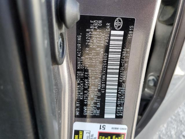 2019 TOYOTA CAMRY L - 4T1B11HK7KU264860