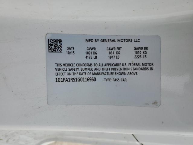 2016 CHEVROLET CAMARO LT - 1G1FA1RS1G0116960