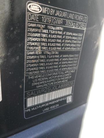 2020 LAND ROVER RANGE ROVE - SALWR2SU0LA899509