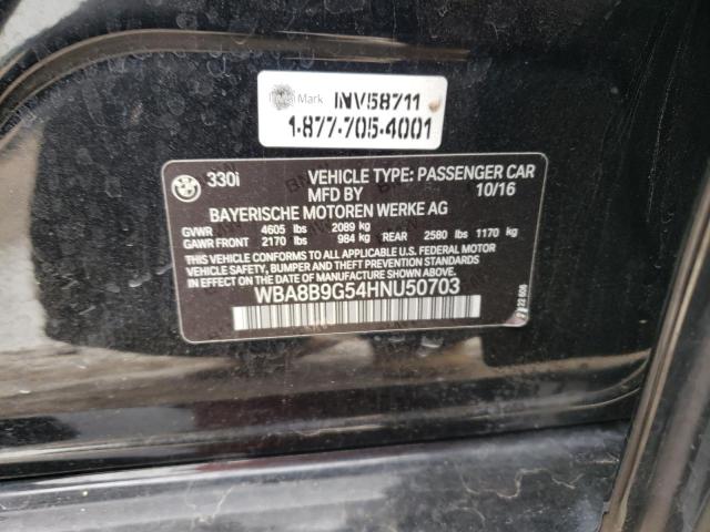 2017 BMW 330 I WBA8B9G54HNU50703
