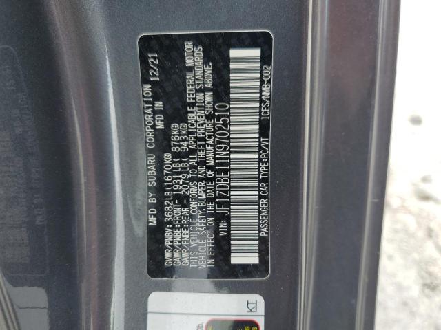 2022 SUBARU BRZ LIMITE JF1ZDBE11N9702510