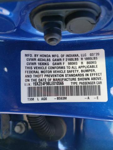 2020 HONDA INSIGHT TO 19XZE4F98LE010566