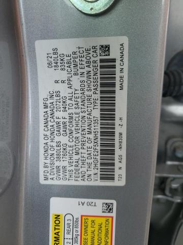 2022 HONDA CIVIC SPOR - 2HGFE2F5XNH511357