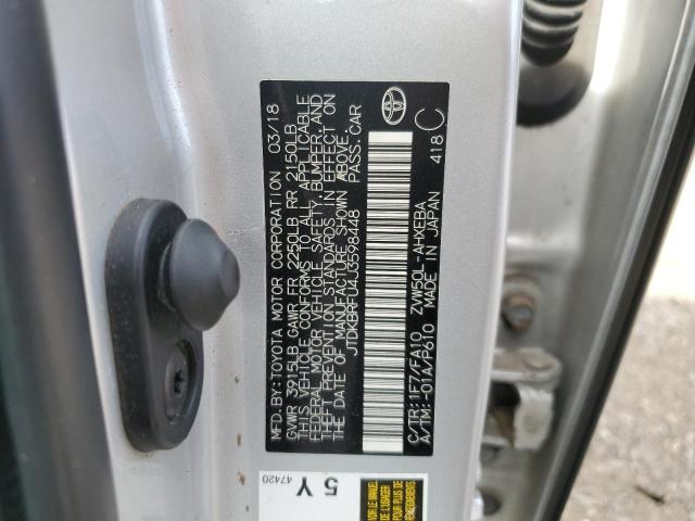 2018 TOYOTA PRIUS - JTDKBRFU4J3598448