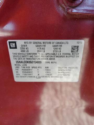 2016 CHEVROLET EQUINOX LT - 2GNALCEK8G6154889