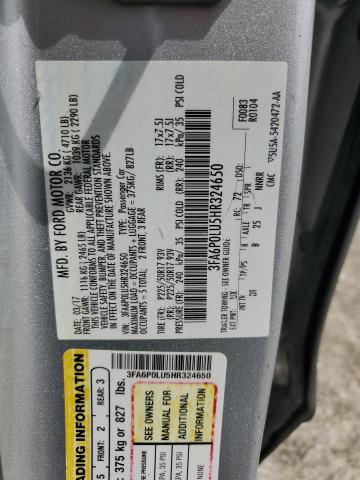 2017 FORD FUSION SE - 3FA6P0LU5HR324650