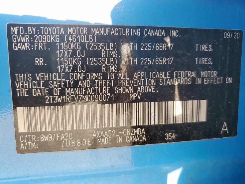 2021 TOYOTA RAV4 XLE - 2T3W1RFV7MC090071