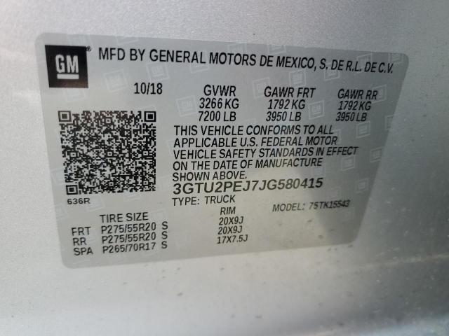2018 GMC SIERRA K15 - 3GTU2PEJ7JG580415