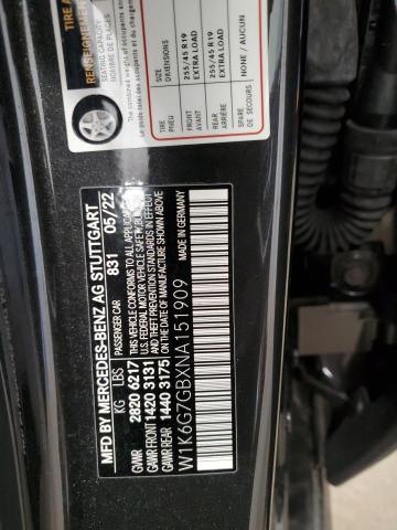 2022 MERCEDES-BENZ S 580 4MAT W1K6G7GBXNA151909