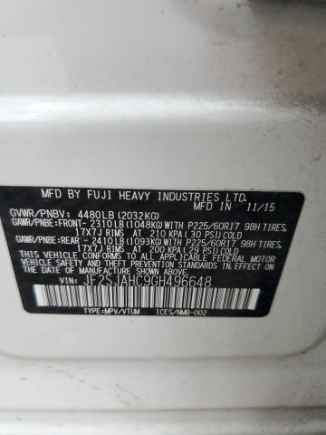 2016 SUBARU FORESTER 2 - JF2SJAHC9GH496648