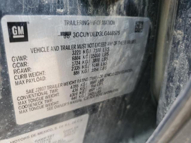 2020 CHEVROLET SILVERADO - 3GCUYDED3LG446575