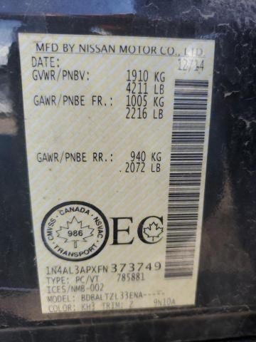 2015 NISSAN ALTIMA 2.5 1N4AL3APXFN373749