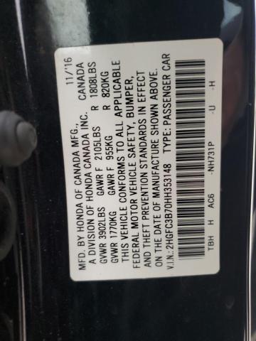 2017 HONDA CIVIC EXL - 2HGFC3B70HH353148