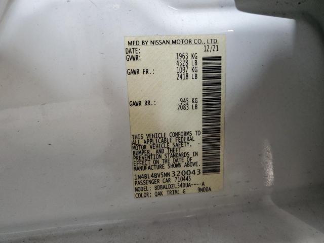 2022 NISSAN ALTIMA S - 1N4BL4BV5NN320043