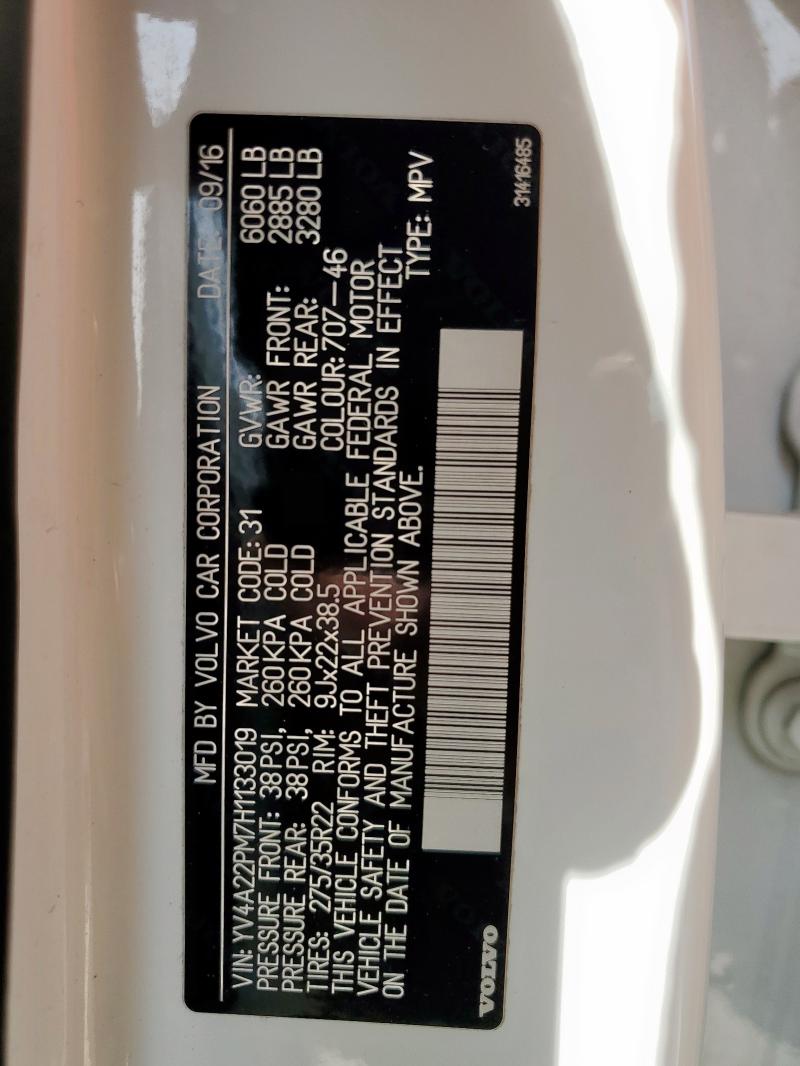 2017 VOLVO XC90 T6 - YV4A22PM7H1133019
