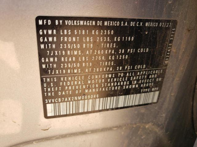 2022 VOLKSWAGEN TIGUAN SE 3VVCB7AX2NM069046