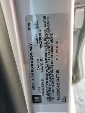 2020 CHEVROLET SPARK 1LT - KL8CD6SA3LC447315