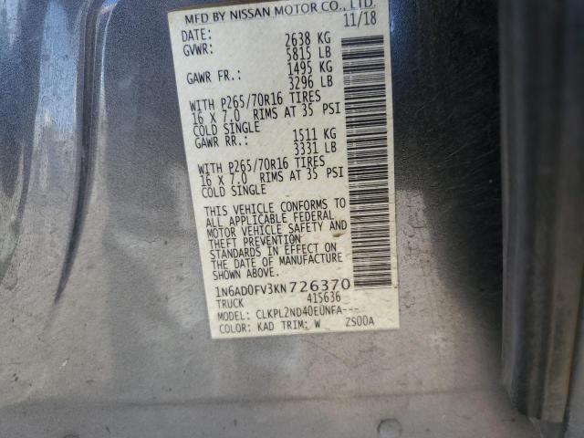 2019 NISSAN FRONTIER S - 1N6AD0FV3KN726370