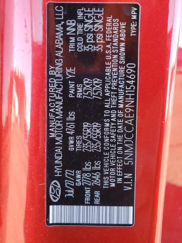 2022 HYUNDAI TUCSON SEL - 5NMJCCAE9NH154690