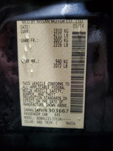 2015 NISSAN ALTIMA 2.5 - 1N4AL3APXFN303667