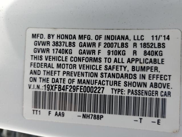 2015 HONDA CIVIC HYBR 19XFB4F29FE000227