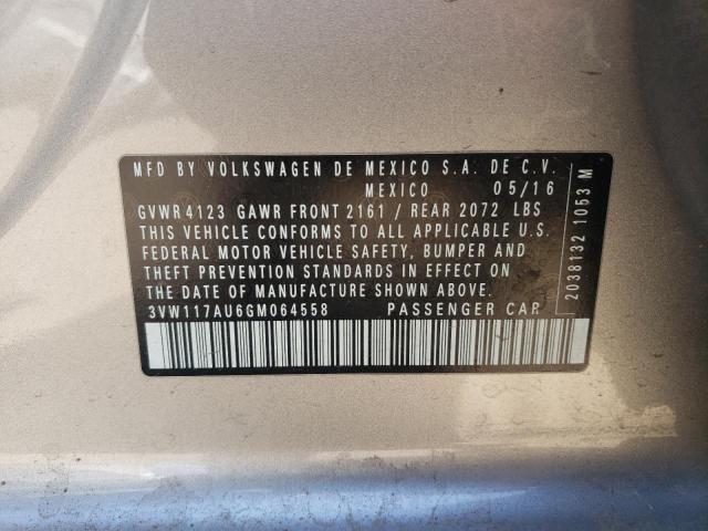 2016 VOLKSWAGEN GOLF S - 3VW117AU6GM064558