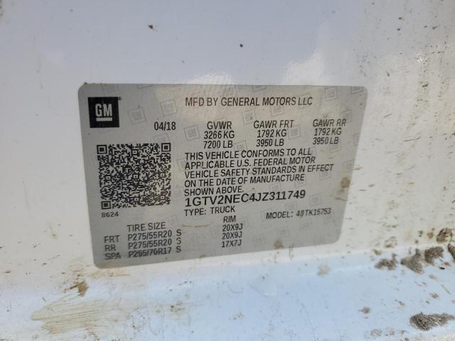 2018 GMC SIERRA K15 1GTV2NEC4JZ311749