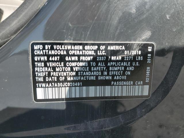 2018 VOLKSWAGEN PASSAT S - 1VWAA7A30JC020491