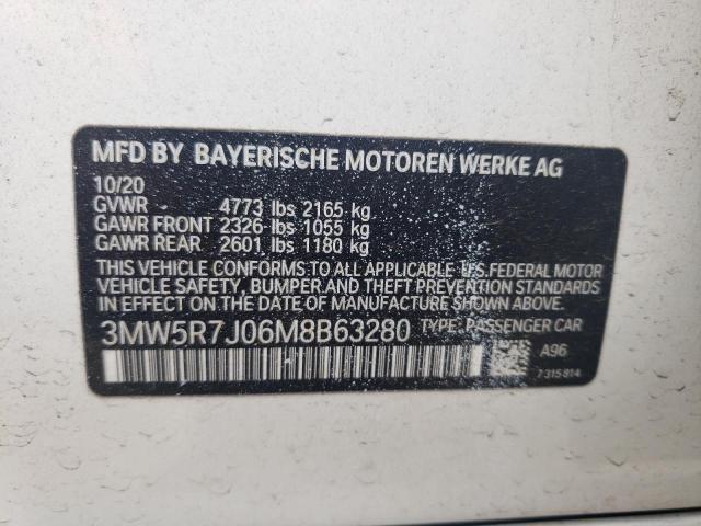 2021 BMW 330XI 3MW5R7J06M8B63280