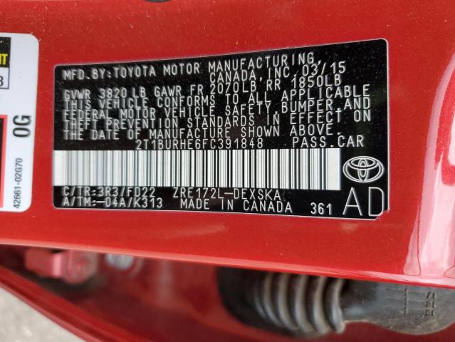 2015 TOYOTA COROLLA L - 2T1BURHE6FC391848