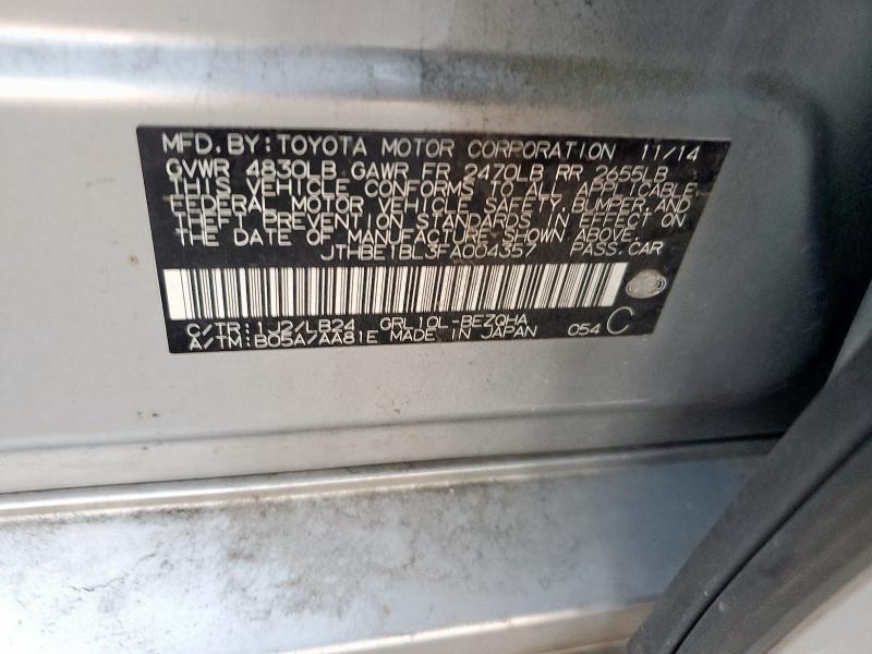 2015 LEXUS GS 350 JTHBE1BL3FA004357