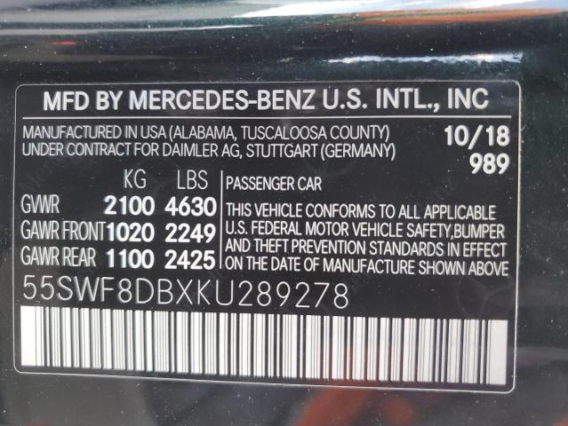 2019 MERCEDES-BENZ C 300 - 55SWF8DBXKU289278