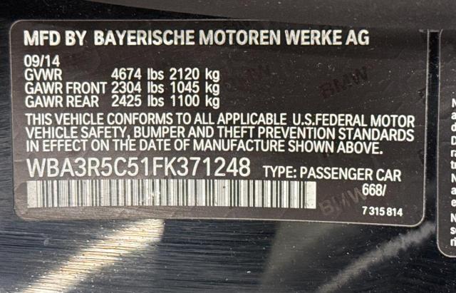 2015 BMW 435 XI WBA3R5C51FK371248