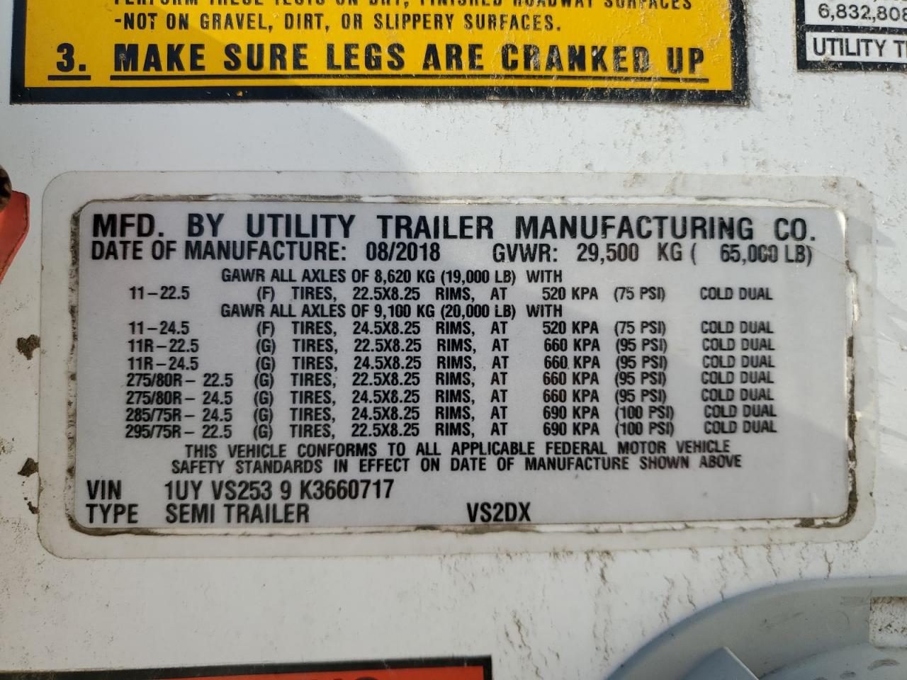 Lot #3287430014 2019 UTILITY VS2DX