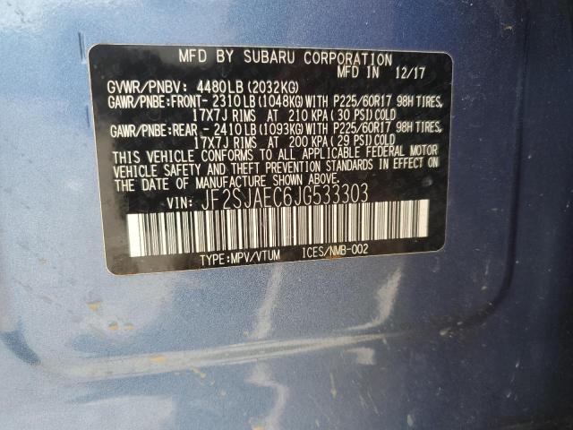 2018 SUBARU FORESTER 2 - JF2SJAEC6JG533303