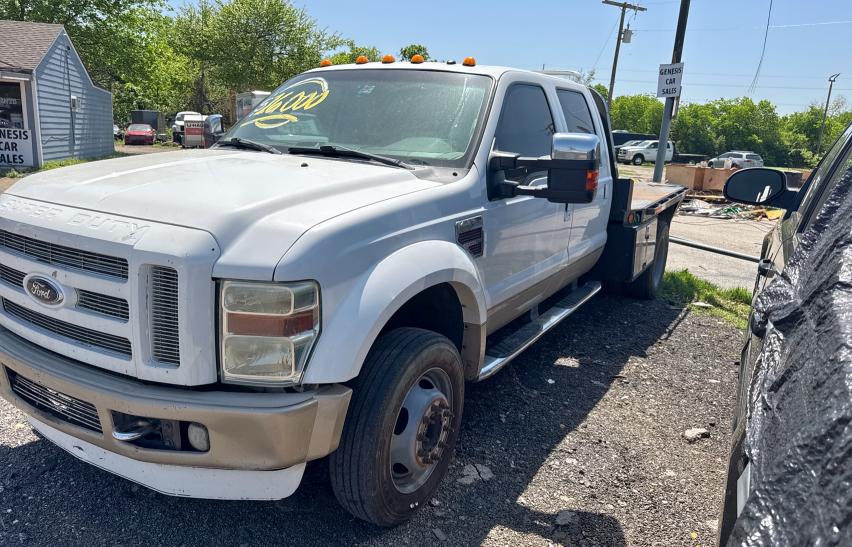 FORD F450 SUPER 2008 white crew pic diesel 1FTXW43R98EE20482 photo #3