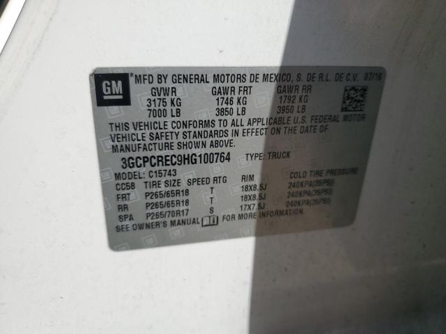 2017 CHEVROLET SILVERADO - 3GCPCREC9HG100764
