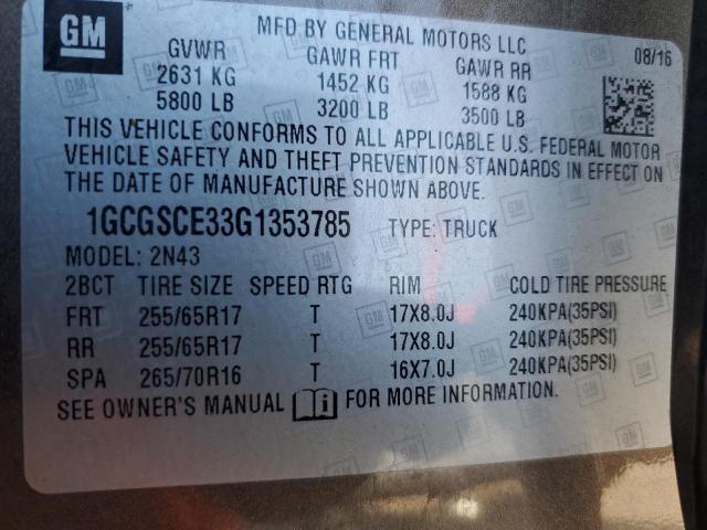 2016 CHEVROLET COLORADO L - 1GCGSCE33G1353785