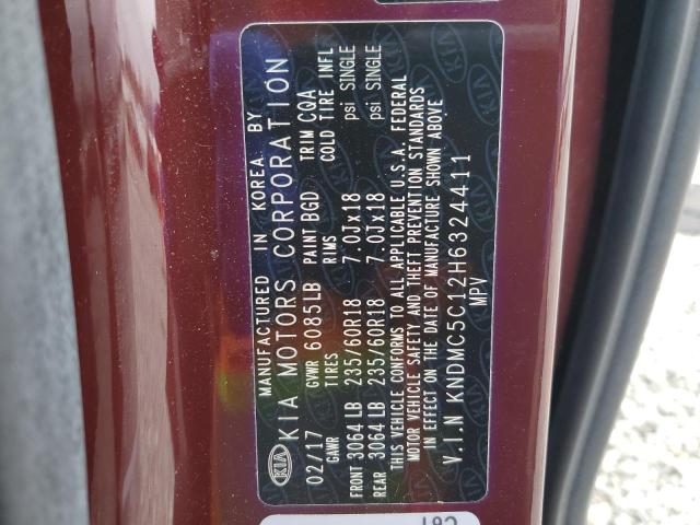 2017 KIA SEDONA EX KNDMC5C12H6324411