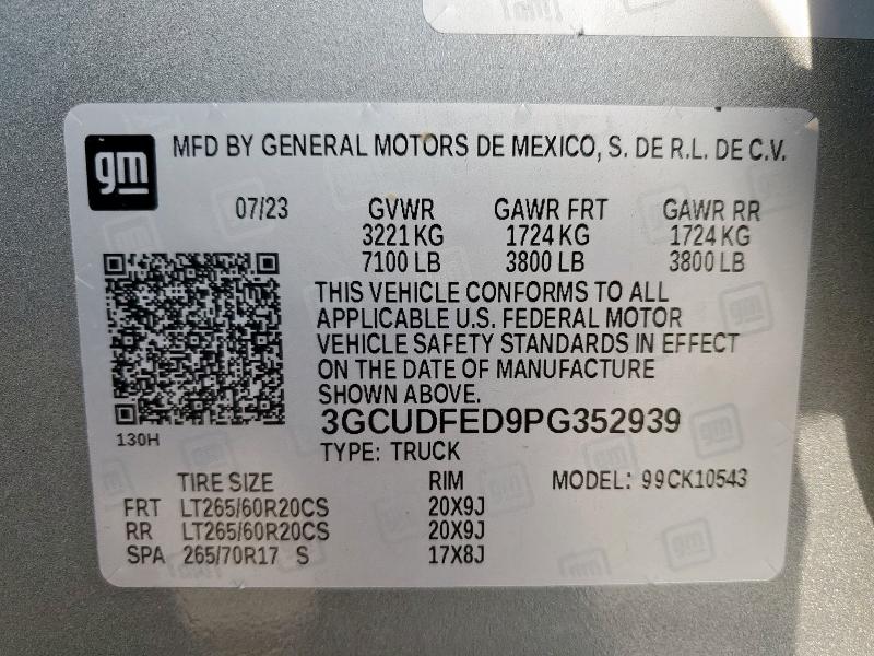 2023 CHEVROLET SILVERADO - 3GCUDFED9PG352939