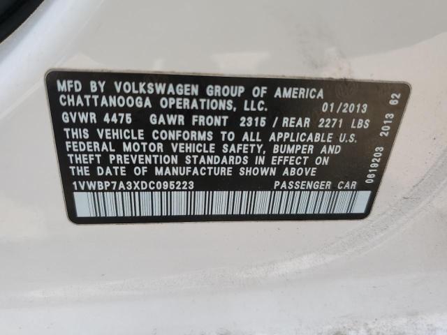 2013 VOLKSWAGEN PASSAT SE - 1VWBP7A3XDC095223