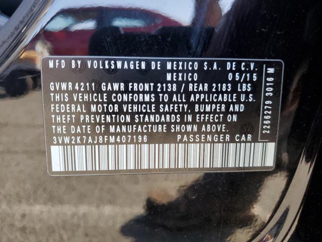 2015 VOLKSWAGEN JETTA BASE - 3VW2K7AJ8FM407196