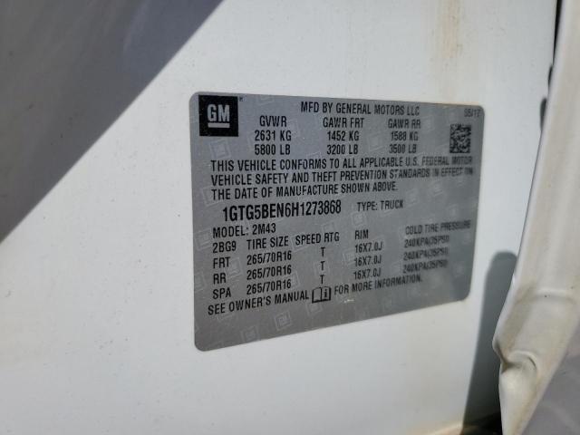 2017 GMC CANYON 1GTG5BEN6H1273868